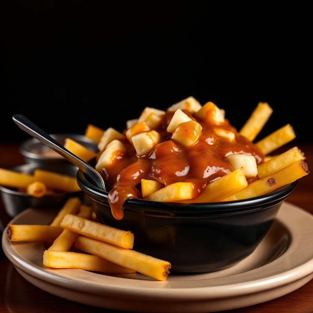 Poutine avec fromage et sauce